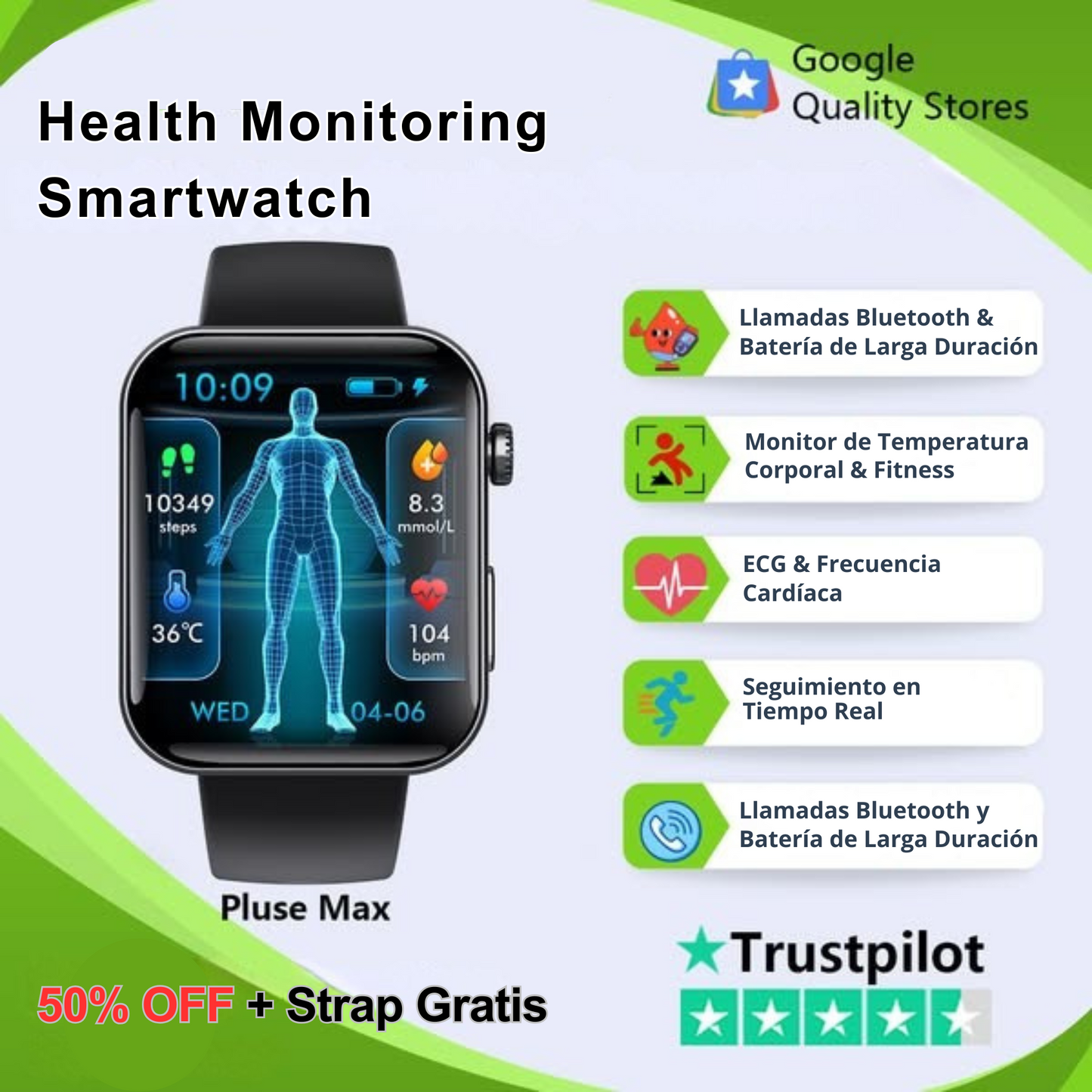 Glucometru multifuncțional + ceas inteligent – Cumpărați 1 și primiți 1 gratuit!